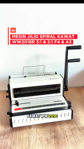 Mesin Jilid Spiral Kawat WW2018R 3:1 & 2:1  F4 & A3 Lubang Bulat  Premium GRAKITEC Bisa Untuk Kalender