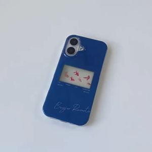 Art Design Blue Box Goldfish Phone Case for IPhone 11 12 13 14 15 16 17 Pro Max 17 Air 16 Plus Shockproof Dustproof Back Cover