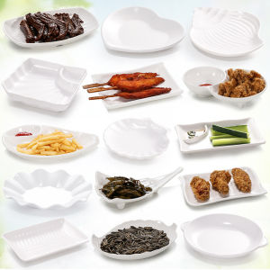 Imitation Porcelain Tableware Bar KTV Snack Dish Plastic French Fries Cold Dish Commercial White Side Dish Creative Plate