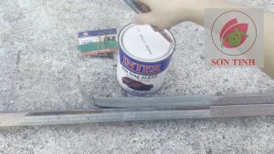 Sơn vân bông Inter sơn sần màu xám xanh 8821 (lon 900gr)