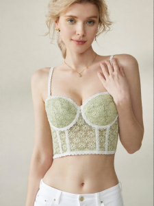 Fishbone Support Soft Steel Ring Lace Bustier Small Chest Gathering French Bra Underwear
