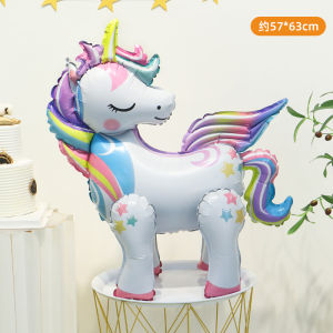 3D Animal Balloons School Decoration Childrens Day Birthday Party Dinosaur Lion Rainbow Background Decorations Baby Shower Supplies