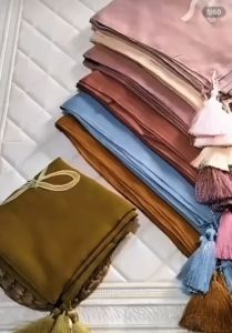 Hijab Segi Empat ParisTassel Bordir Pita || Paris Jambul Pita