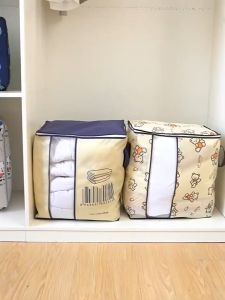 Siêu rẻ - Túi vải đựng chăn mền có quai xách 45 x 50cm túi vải không dệt đựng quần áo tiện dụng hộp chứa đồ túi vải mềm đựng đồ xếp gọn