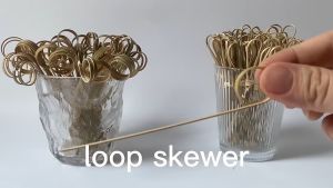 [SEVENFOLD] Heart Shaped Bamboo Skewers Looped Bamboo Skewers Decorative Cocktail Picks Decorative sticks Bbq Sticks Barbecue Sticks  Cocktail Appetizer for Party Bar Appetizer