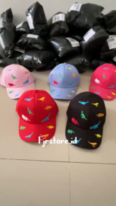 Topi Baseball Anak Laki Laki Perempuan Full Bordir Dino Dinosaurus
