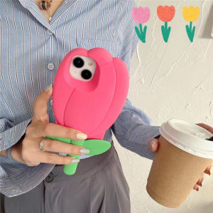 High Quality Case For Apple iPhone 14/13/12/11 Pro Max 3D Cute Tulip Flower Phone Cover Soft Silicone Shockproof Back Shell