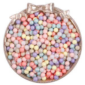 55/110/265pcs 6/8/10mm Acrylic Holeless Iridescent Round Beads for DIY Bracelet Anklet Hairpin Jewelry Craft Decoration Supplies