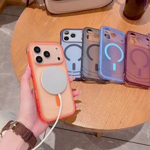 szhaiyu | For iPhone 18 Pro Max 17 Pro Slim Translucent Magnetic Case For Magsafe Lens Protection Wireless Charge Shockproof Back Cover
