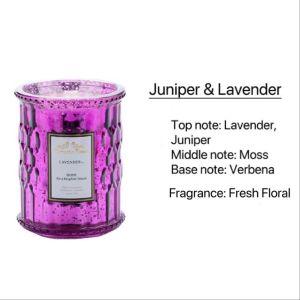 [190g]Coconut Wax Romantic Times Embossed Glass Relief Glass  Scented Candle Essential Oil Aromatherapy Home Fragrance