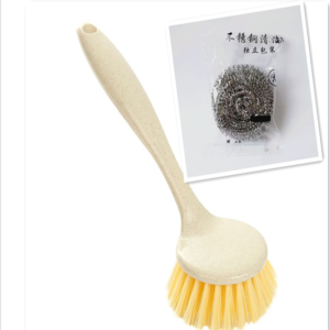 Long Handle Non-Stick Hand Kitchen Cleaning Ball Scouring Pad Steel Wire Brush Pot Cleaner Dishwashing Tool Household Essential