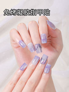 Waterproof 3D Gel Nail Art Stickers LS Brand Soft Nail Patch Paper No Baking Required Fake Diamond White Enhancing Nail Decals