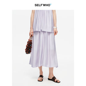 Classic Waist Elastic Viscose Blend Half Skirt