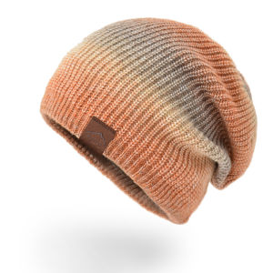 Colorful Plush Knitted Hat for Women Winter Gradient Color Warm Wool Cap Female Skull Beanies Outdoor Thickened Bonnet Tool