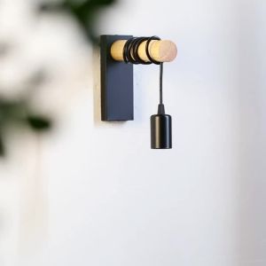 Parkson | E27 Retro Wood Interior Wall Light Sconce Home Decor Wall Lamp Industrial Night Loft Light Fixtures Room Decoration Bedside Lamp