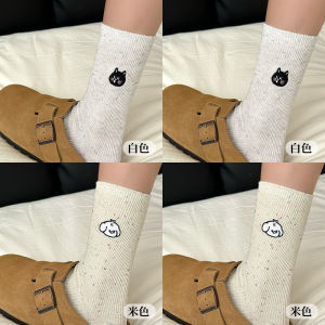 Cute Cartoon Pure Cotton Mid-Calf Socks Womens Autumn Long Socks Training Shoe Matched Winter Thickened Stockings