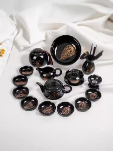 Premium Jingdezhen Tea Set for Home And Office High End Gongfu Tea Kit with Tea Pot Tea Cups And Bowl in Gift Box