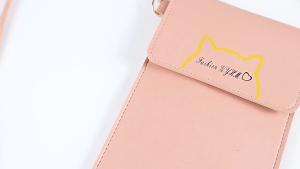 Túi nữ đeo chéo và đeo vai kiêm làm túi đựng điện thoại thiết kế hoạ tiết dễ thương mặt sau trong suốt tiện lợi G0079