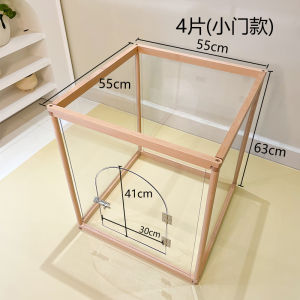 Acrylic Wooden Pet Fence Indoor Dog Barrier Free Combination Small Medium Size Anti-Escape Transparent Dog Kennel for Pets