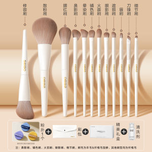 Complete Set of Animal Hair Makeup Brushes Eyeshadow Blush Powder Foundation Brush Kit Professional Cosmetic Tools Gift Box