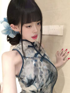 CHANGTONG | New Chinese Style Floral Print Qipao Dress Bodycon High Waist Summer Fashionable Temperament Skirt Girls Women Travel Daily