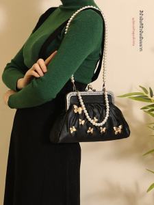 Retro French Style Evening Clutch Bag for Women with Chinese Cheongsam Design Crossbody Handbag Luxury Name Lady Dinner Bag