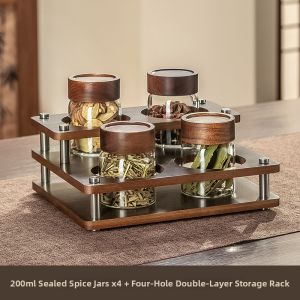CRISTALGLASS | Glass Seasoning Storage Jars Set