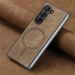 szhaiyu | For Samsung Galaxy Z Fold 8 Ultra Luxury Case Leather Magnetic Back Cover for Galaxy Z Fold 7 Case Z Fold 7 6 5 4 3 Phone Funda