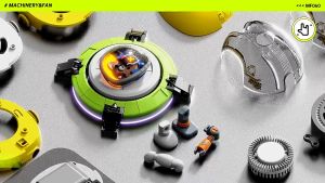 New Mecha Hanging Neck Fan: A Portable & Adjustable 3-Speed Fan with Night Light Lanyard