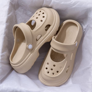 Peach-Seal Thick Bottom Sandals for Women 2024 New Style Maternity Anti-Slip Anti-Odor Beach Shoes EVA Slippers Summer Outdoor Wear