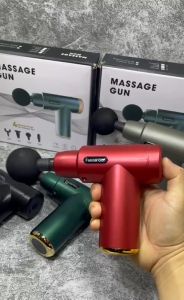 ALIA Massage Gun Alat Pijat Getar Elektrik 4in1 Pistol Pijat Elektrik untuk Terapi Otot Jaringan Dalam