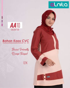 ATASAN ALNITA AA 10 SALEM TUA KAOS ADEM 010 ATASAN MAROON SALEM