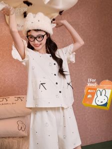 GONGDIE | Cool Feel Womens Short Sleeve Adorable and Cute Sleepwear