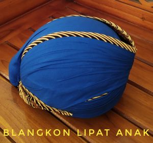 COD Blangkon anak jogja lipat anak tanggung (ABG) warna biru samurai coklat jebeh murah