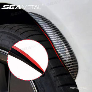 SEAMETAL 4pcs Wheel Eyebrow Anti-collision Strips Decorative Sticker Black/Carbon Fiber Decorative Strips Anti-scratch Mud Guard