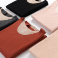 Women's Cashmere Silk Long Sleeve round Neck Underwear 300g Seamless Autumn Thermal Top Simple Style Youth Suitable. 