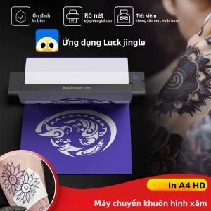 Máy In Nhiệt Mini Di Động Khổ A4 Dành Cho Nghệ Sĩ Xăm Hình Máy In Đa Chức Năng Bluetooth In Độ Nét Cao Với Chức Năng Nạp Giấy Thủ Công