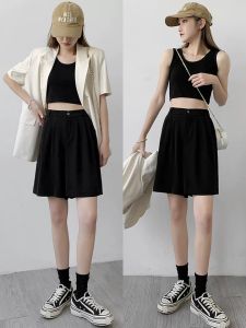 【READYSTOCK】High waist shorts loose shorts 现货高腰西装裤 西装短裤 五分裤 西装五分裤 A字裤 显瘦短裤 显瘦裤子 遮胯裤子 高腰短裤 百搭短裤 黑色短裤 微胖短裤
