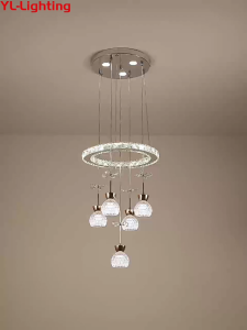 Nordic New Bedroom Pendant Light LED Home Dining Table Light Simple Living Room Crystal Chandelier