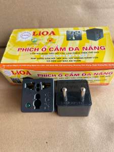 Phích ổ cắm Lioa chuyển 3 chân sang 2 chân - Đầu chuyển đổi đa năng Lioa 3 chấu sang 2 chấu