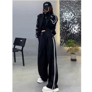 2024 Spring & Fall New Arrival Athleisure Fashion Suit Womens Suit Outwear High Waist Slim Looking Loose Pants Two-piece Set