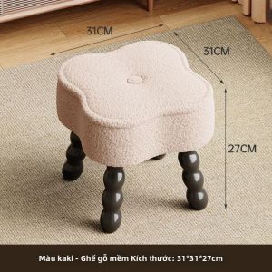 OYIla | Đôn Ngồi Gỗ Thật Kiểu Kem