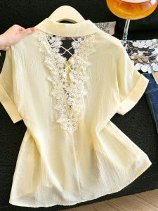 Áo Polo Blouse Dây Ren Giúp Gọn Đơn