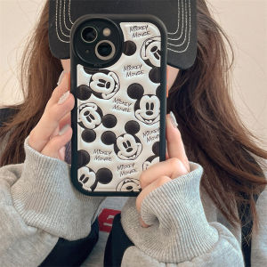 CrashStar Cartoon Cute Leather Soft Shockproof Phone Case For iPhone 15 14 Pro Max Plus 13 12 11 Pro Max Fashion Phone Cover Casing With Full Cover Lens Camera Protection