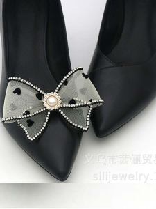 Removable Shoe Buckle Bows Shoe Ornament High Heel Shoes Decorative Accessories Wedding Shoes Upper Free Installation Shoe Clip Flats Accessories