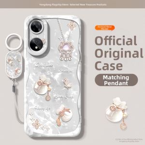 DONGYU | Silicone Full Coverage Shockproof Protective Case with Rope Creative and Elegant for OPPO A1 5G