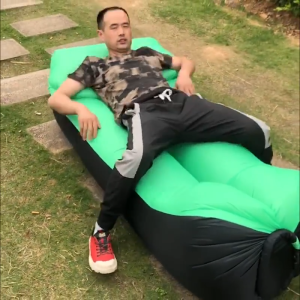 Inflatable Sofa Bed For Camping With Pillow Outdoor Banana Bed Chair Beach Camping Foldable Ultralight Sleeping Lazy Bag Mattress Nature Hike Hangout Lounger Lay Carrying Mattresses Folding And Travel Relax Bags