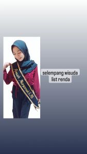 selempang wisuda bordir nama list renda