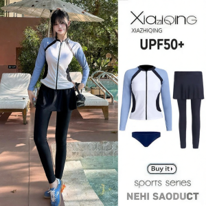 XIAZHIQING | Bộ Đồ Bơi Chống UV Tách Rời Dài Tay Quần Dài Nhanh Khô