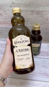 CHAI LỚN L’EXTRA 1 Lít - DẦU Ô LIU NGUYÊN CHẤT ÉP LẠNH / Ý / COSTA D’ORO Extra Virgin Olive Oil